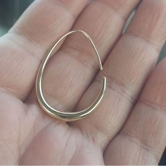 NEW Silver Plated Teardrop Dangle Earrings Choose Gold or Silver Hoops - Picture 4 of 8